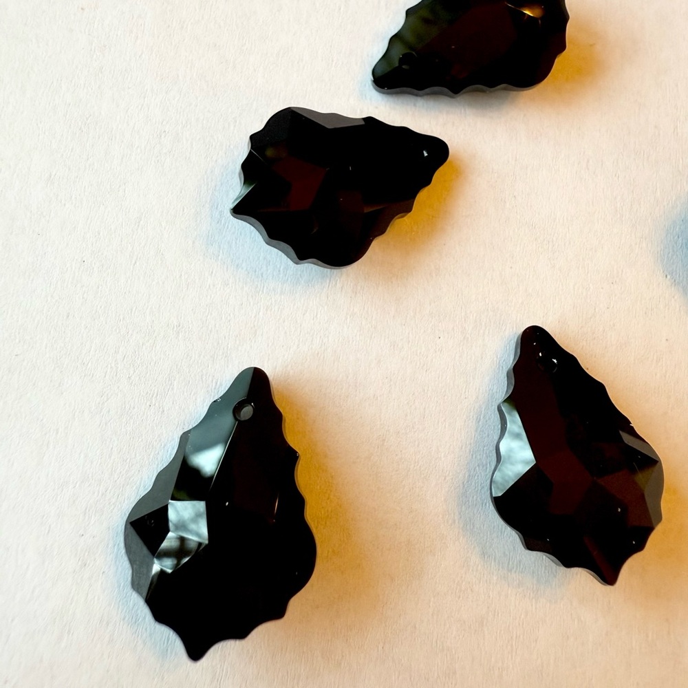 Swarovski Black Faceted Crystal Pendants